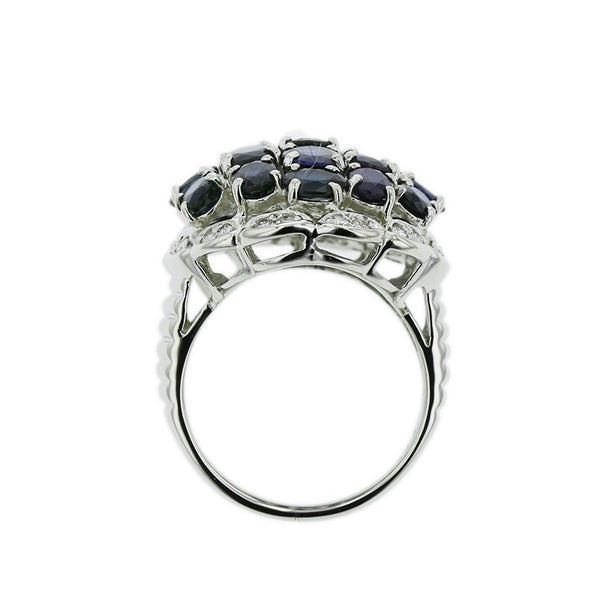 Pt850 プラチナ サファイア6.60ct ダイヤ0.23ct リング 指輪 レディース 11号 【中古】