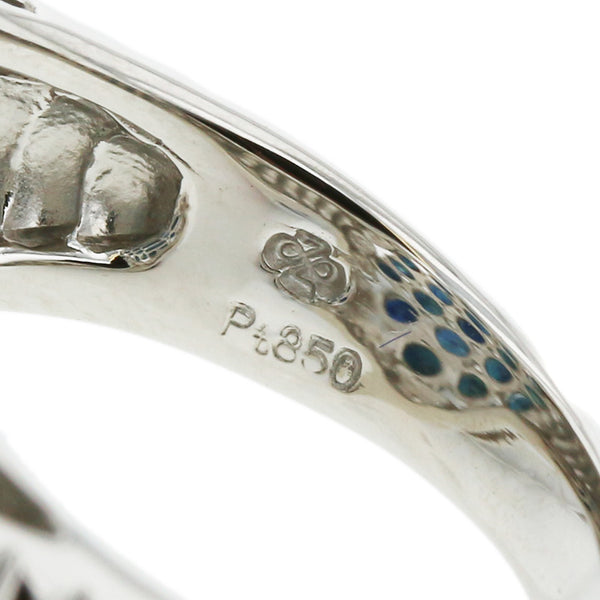 Pt850 プラチナ サファイア6.60ct ダイヤ0.23ct リング 指輪 レディース 11号 【中古】