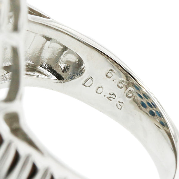 Pt850 プラチナ サファイア6.60ct ダイヤ0.23ct リング 指輪 レディース 11号 【中古】