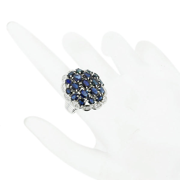 Pt850 プラチナ サファイア6.60ct ダイヤ0.23ct リング 指輪 レディース 11号 【中古】