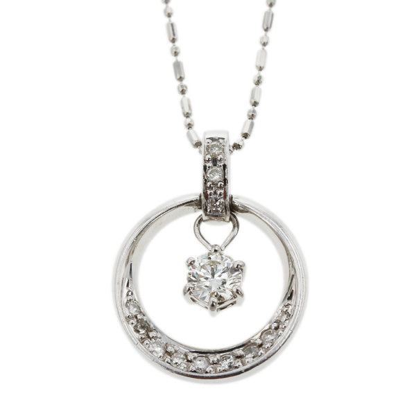 Pt900 プラチナ Pt850 プラチナ ダイヤ0.326ct ダイヤ0.17ct ネックレス レディース 【中古】