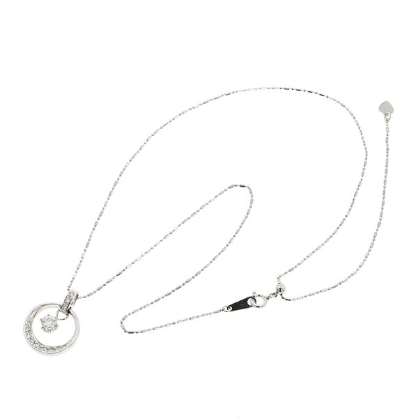 Pt900 プラチナ Pt850 プラチナ ダイヤ0.326ct ダイヤ0.17ct ネックレス レディース 【中古】