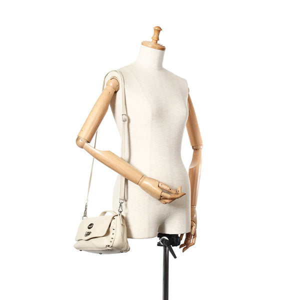 ザネラート ポスティナ アイボリー レザー ハンドバッグ ショルダーバッグ2way レディース ZANELLATO 【中古】