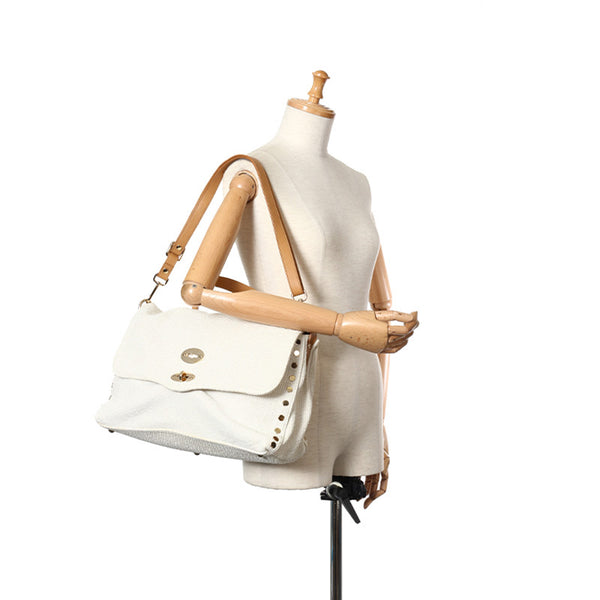 ザネラート ポスティーナ ANNI50 ホワイト PVC レザー ハンドバッグ ショルダーバッグ2way レディース ZANELLATO 【中古】