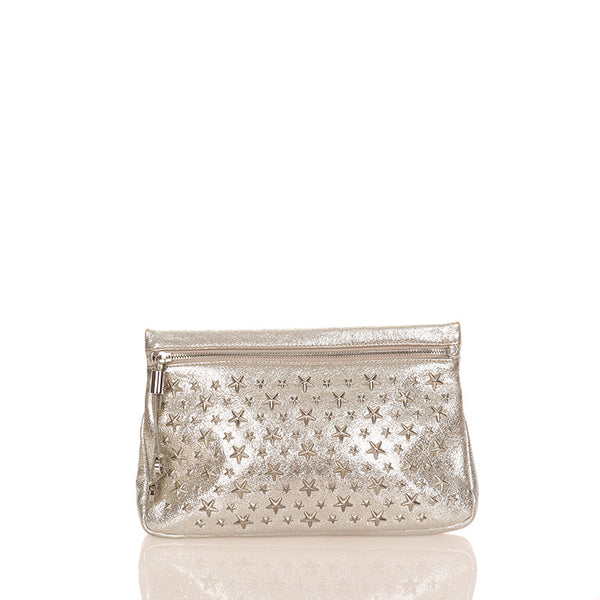ジミーチュウ スタースタッズ シルバー レザー セカンドバッグ レディース JIMMY CHOO 【中古】