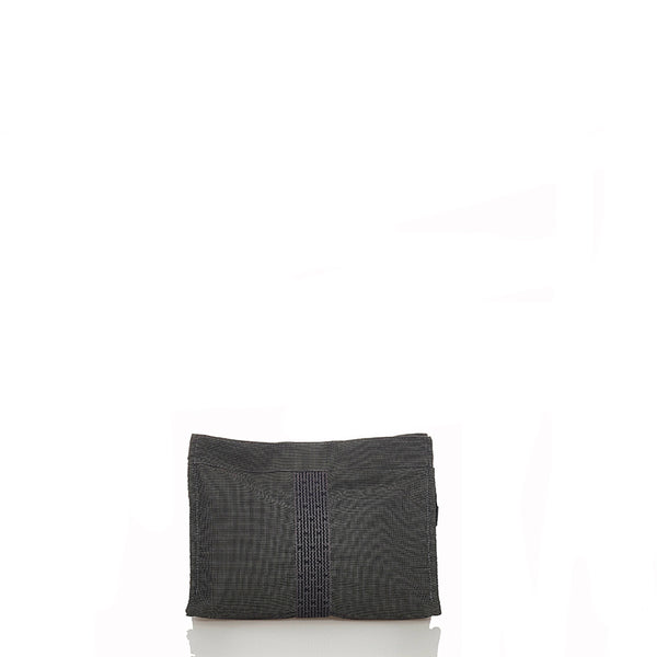 エルメス エールラインポーチ グレー キャンバス セカンドバッグ ユニセックス HERMES 【中古】