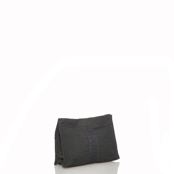 エルメス エールラインポーチ グレー キャンバス セカンドバッグ ユニセックス HERMES 【中古】
