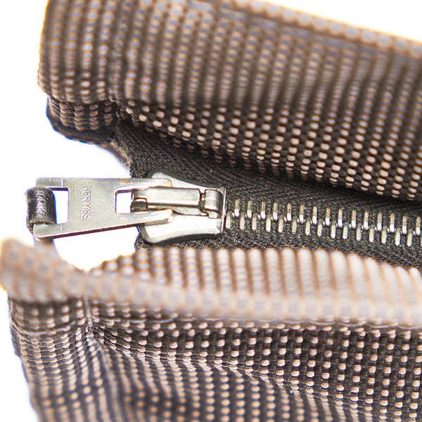 エルメス エールラインポーチ グレー キャンバス セカンドバッグ ユニセックス HERMES 【中古】