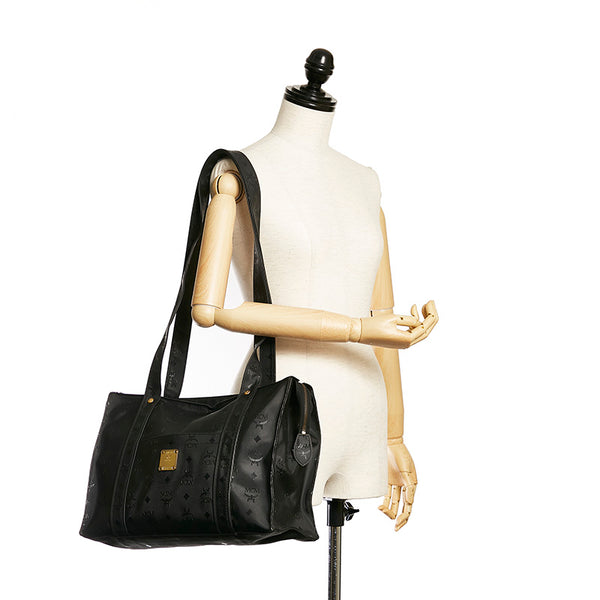 エム シー エム ヴィセトス ブラック PVC トートバッグ レディース MCM 【中古】