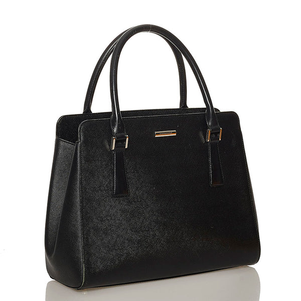 バーバリー ブラック レザー ハンドバッグ レディース BURBERRY 【中古】