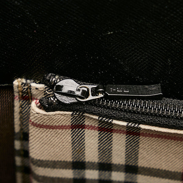 バーバリー ブラック レザー ハンドバッグ レディース BURBERRY 【中古】