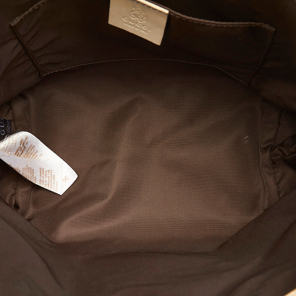 グッチ GGキャンバス パパガッロ 271101 ベージュ キャンバス レザー ハンドバッグ レディース GUCCI 【中古】