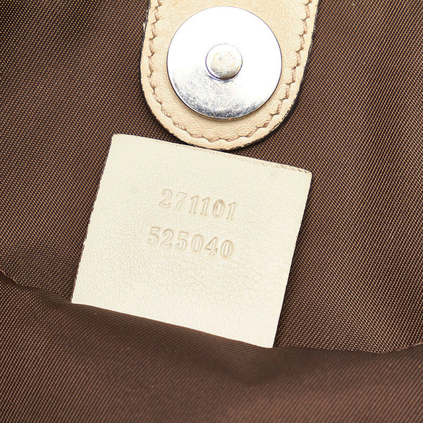 グッチ GGキャンバス パパガッロ 271101 ベージュ キャンバス レザー ハンドバッグ レディース GUCCI 【中古】