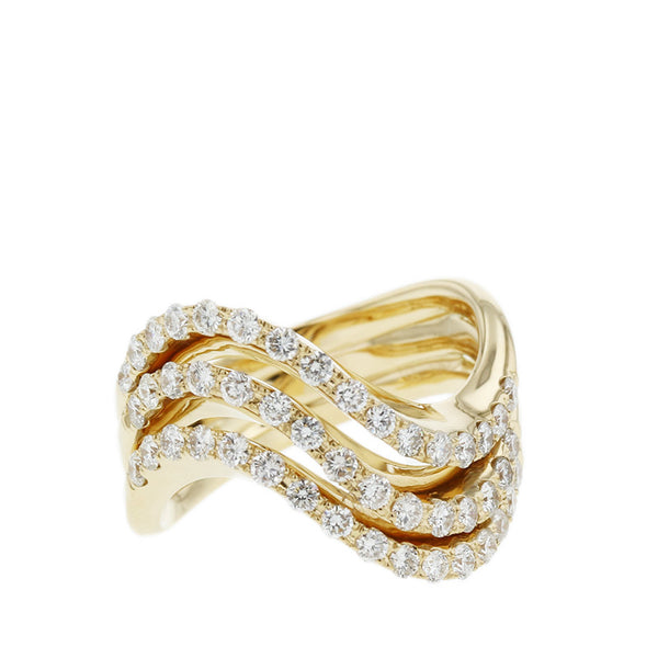 K18YG イエローゴールド ダイヤ1.00ct リング 指輪 レディース 14.5号 【中古】
