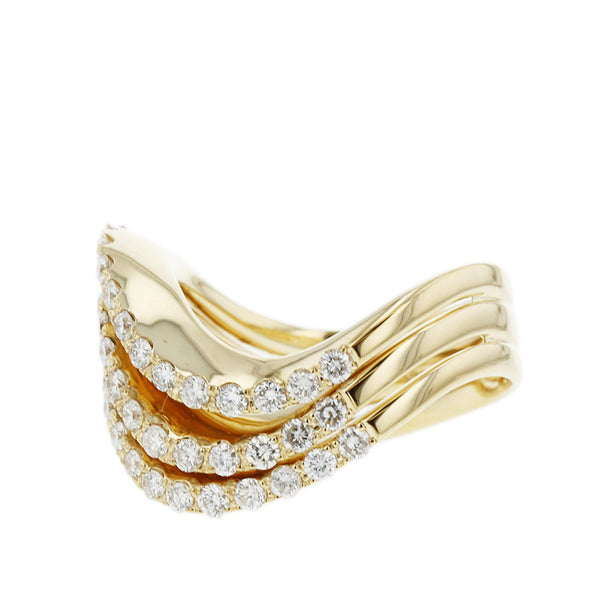 K18YG イエローゴールド ダイヤ1.00ct リング 指輪 レディース 14.5号 【中古】