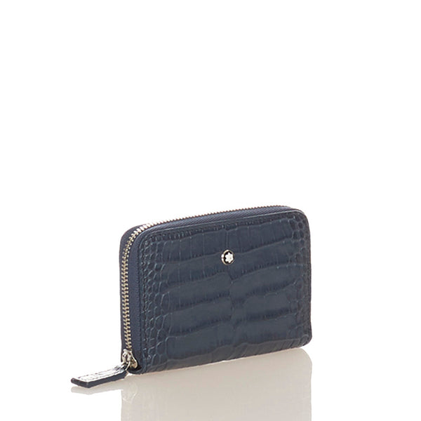 モンブラン ネイビー レザー コインケース レディース MONTBLANC 【中古】