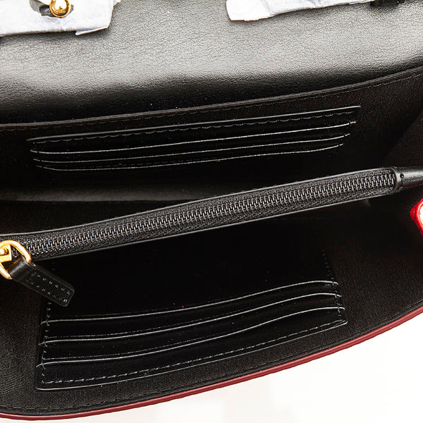 マークジェイコブス エンパイアシティ M0014437 レッド レザー チェーン ショルダーバッグ レディース MARC JACOBS 【中古】