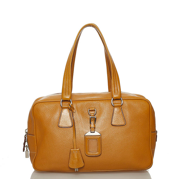 プラダ ハンドバッグ イエロー レザー レディース PRADA 【中古】
