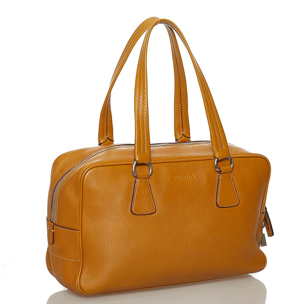 プラダ ハンドバッグ イエロー レザー レディース PRADA 【中古】