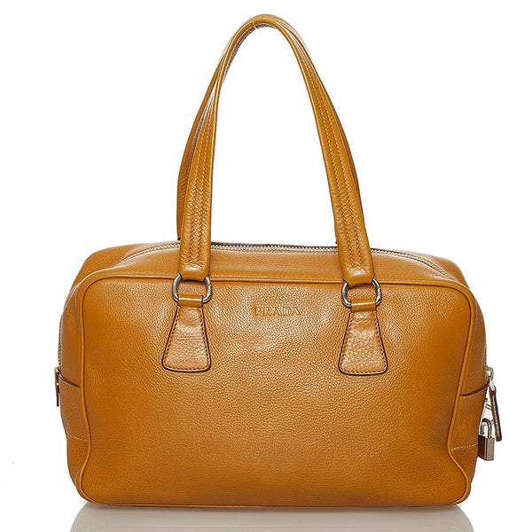 プラダ ハンドバッグ イエロー レザー レディース PRADA 【中古】