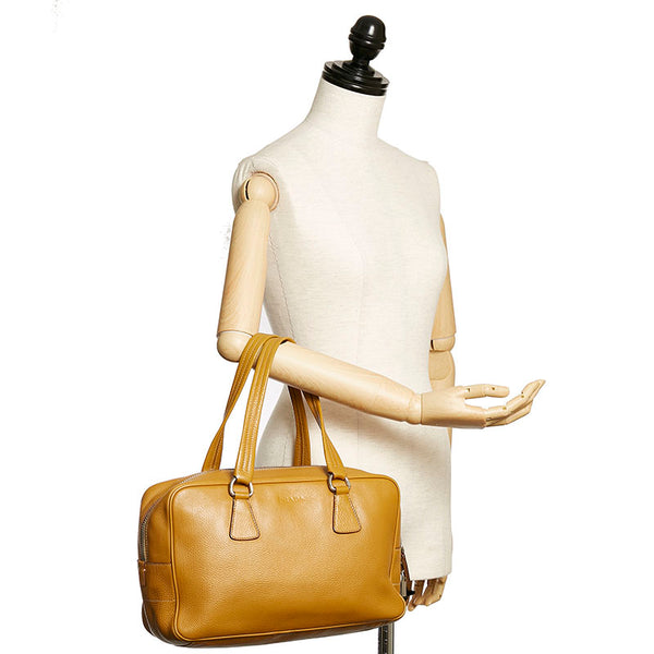プラダ ハンドバッグ イエロー レザー レディース PRADA 【中古】