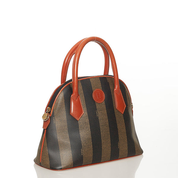 フェンディ ペカン 14 14092 2 ベージュ ブラック ブラウン PVC レザー ハンドバッグ ショルダーバッグ 2WAY レディース FENDI 【中古】