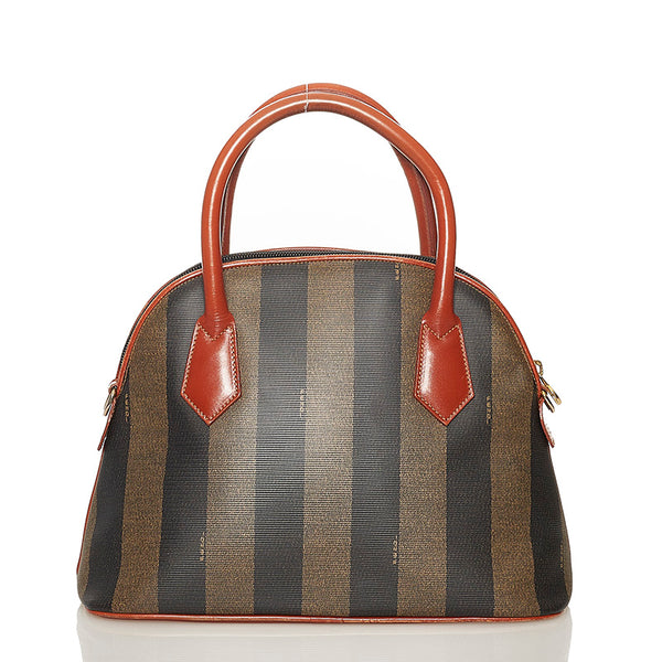 フェンディ ペカン 14 14092 2 ベージュ ブラック ブラウン PVC レザー ハンドバッグ ショルダーバッグ 2WAY レディース FENDI 【中古】