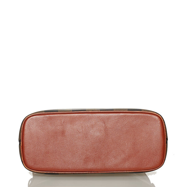 フェンディ ペカン 14 14092 2 ベージュ ブラック ブラウン PVC レザー ハンドバッグ ショルダーバッグ 2WAY レディース FENDI 【中古】