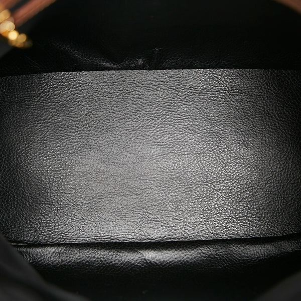 フェンディ ペカン 14 14092 2 ベージュ ブラック ブラウン PVC レザー ハンドバッグ ショルダーバッグ 2WAY レディース FENDI 【中古】