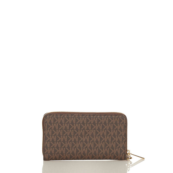 マイケルコース ラウンドファスナー 長財布 ブラウン PVC レディース Michael Kors 【中古】