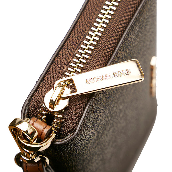マイケルコース ラウンドファスナー 長財布 ブラウン PVC レディース Michael Kors 【中古】