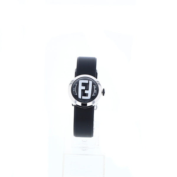 フェンディ シルバー ステンレススチール ラバー 腕時計 レディース FENDI クオーツ ブラック文字盤 【中古】