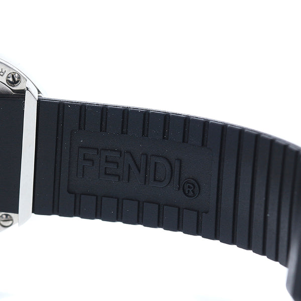 フェンディ シルバー ステンレススチール ラバー 腕時計 レディース FENDI クオーツ ブラック文字盤 【中古】