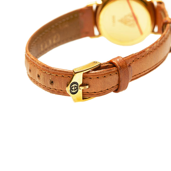 グッチ 3000L ブラウン メッキ 腕時計 レディース GUCCI クオーツ グリーン文字盤 【中古】