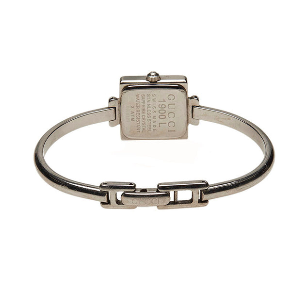 グッチ 1900L シルバー ステンレススチール 腕時計 レディース GUCCI クオーツ ブラック文字盤 【中古】