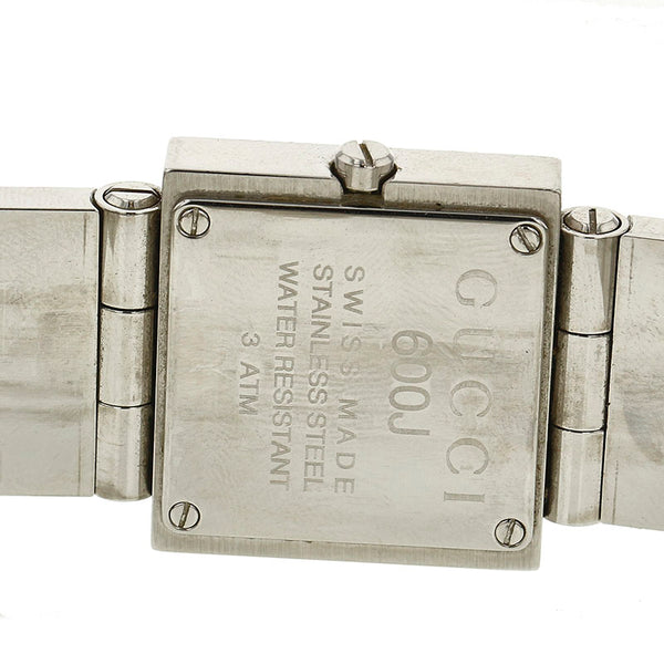 グッチ 腕時計 600J クオーツ ブラック文字盤 ステンレススチール レディース GUCCI 【中古】