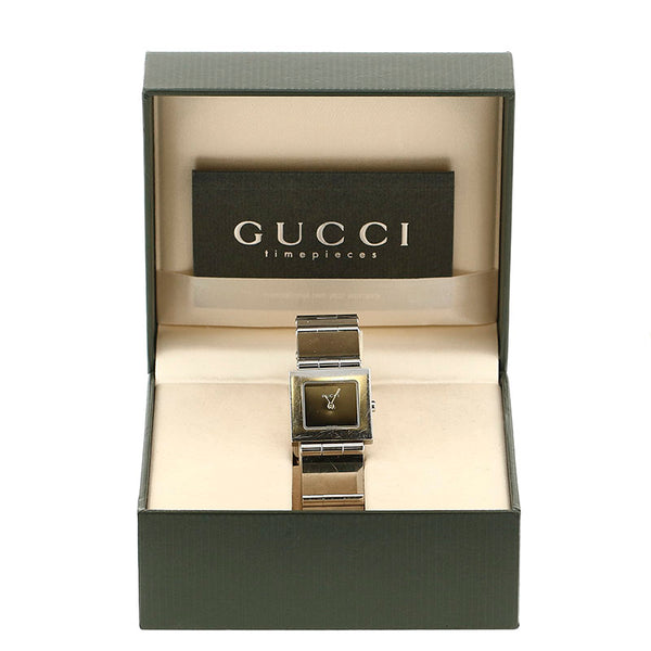 グッチ 腕時計 600J クオーツ ブラック文字盤 ステンレススチール レディース GUCCI 【中古】