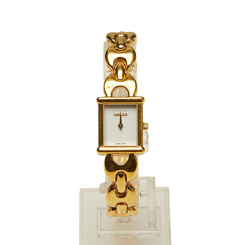 グッチ 1800L ゴールド メッキ 腕時計 レディース GUCCI クオーツ ホワイト文字盤 【中古】