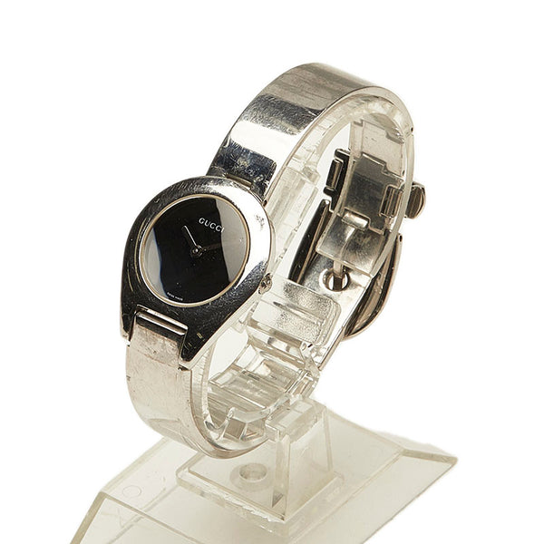 グッチ 腕時計 6700L クオーツ ブラック文字盤 ステンレススチール レディース GUCCI 【中古】