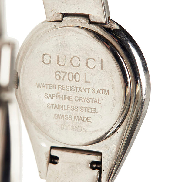 グッチ 腕時計 6700L クオーツ ブラック文字盤 ステンレススチール レディース GUCCI 【中古】