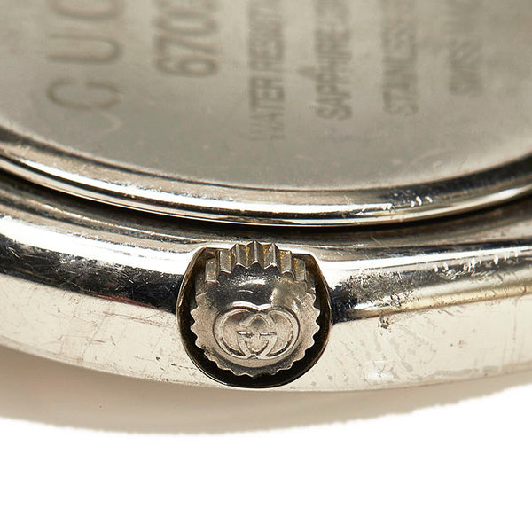 グッチ 腕時計 6700L クオーツ ブラック文字盤 ステンレススチール レディース GUCCI 【中古】