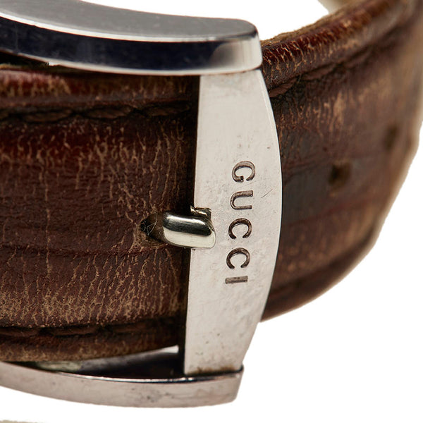 グッチ 5600M シルバー ステンレススチール 腕時計 メンズ GUCCI クオーツ ブラック文字盤 【中古】