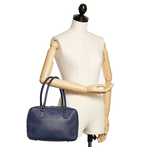 エーディーエムジェイ ブルー レザー ハンドバッグ レディース ADMJアクセソワ 【中古】