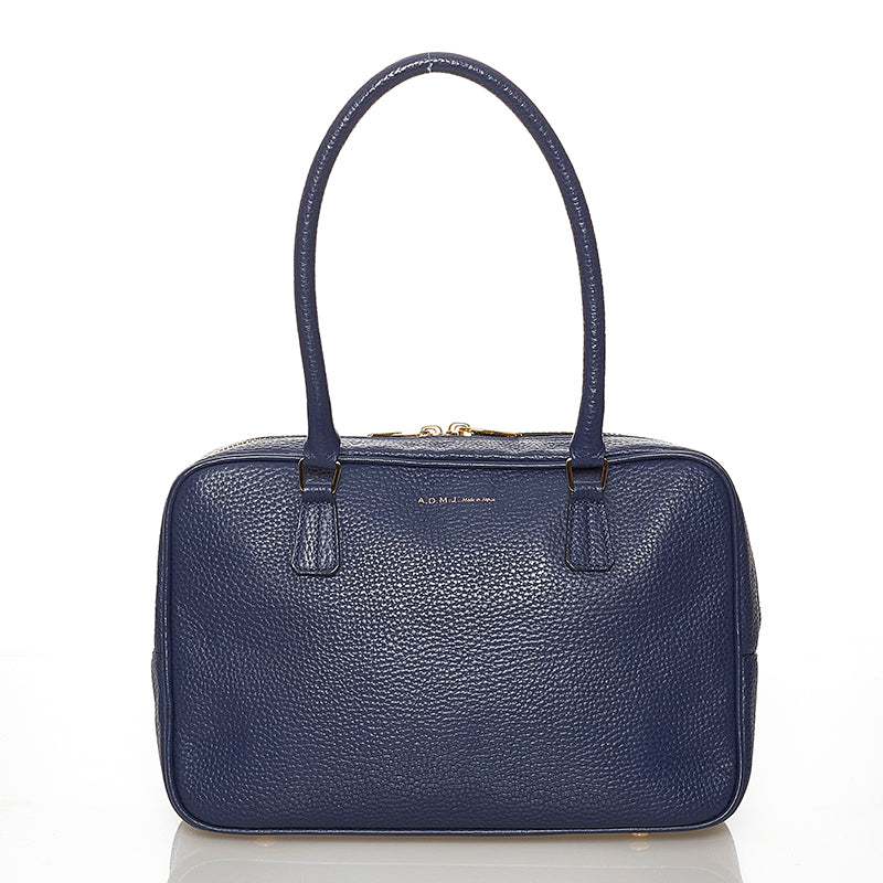 エーディーエムジェイ ブルー レザー ハンドバッグ レディース ADMJアクセソワ 【中古】