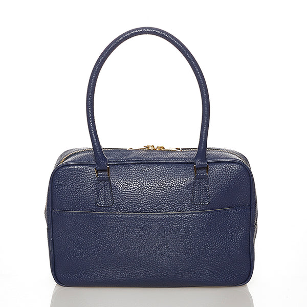 エーディーエムジェイ ブルー レザー ハンドバッグ レディース ADMJアクセソワ 【中古】