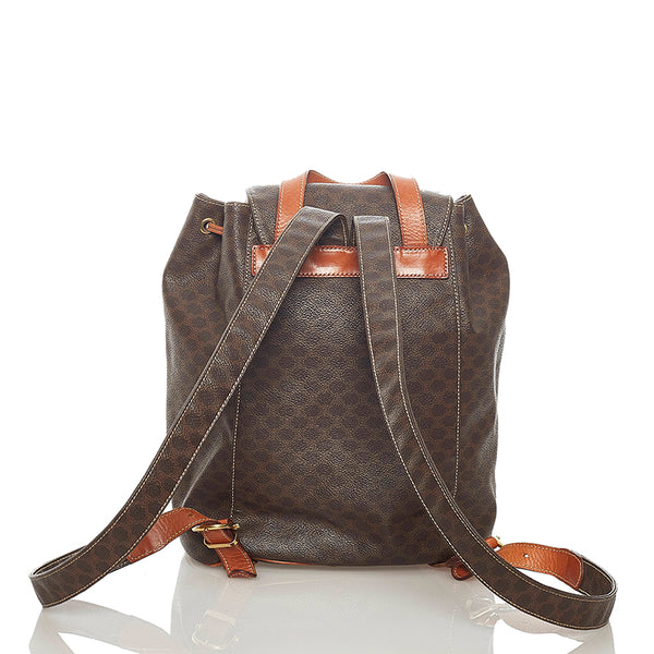 セリーヌ マカダム ブラウン PVC レザー リュック・バックパック レディース CELINE 【中古】