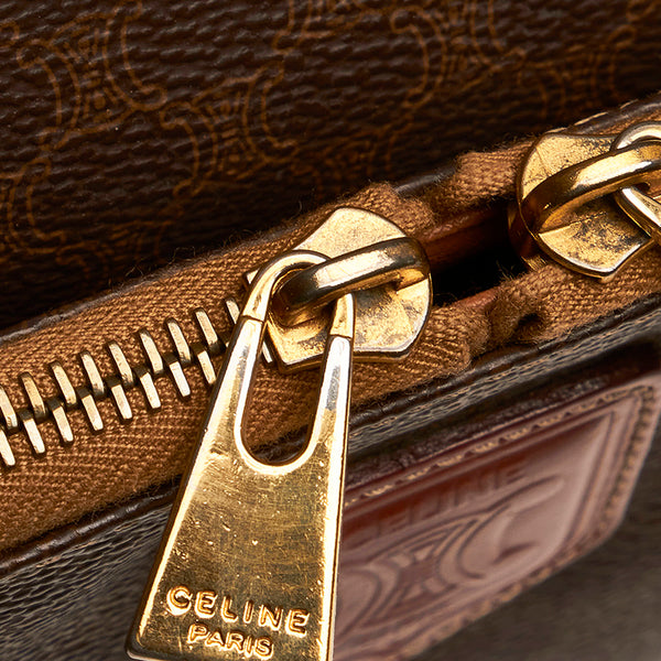 セリーヌ マカダム ブラウン PVC レザー リュック・バックパック レディース CELINE 【中古】