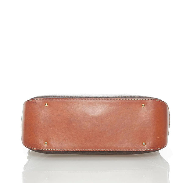 セリーヌ マカダム ハンドバッグ ブラウン PVC レザー レディース CELINE 【中古】