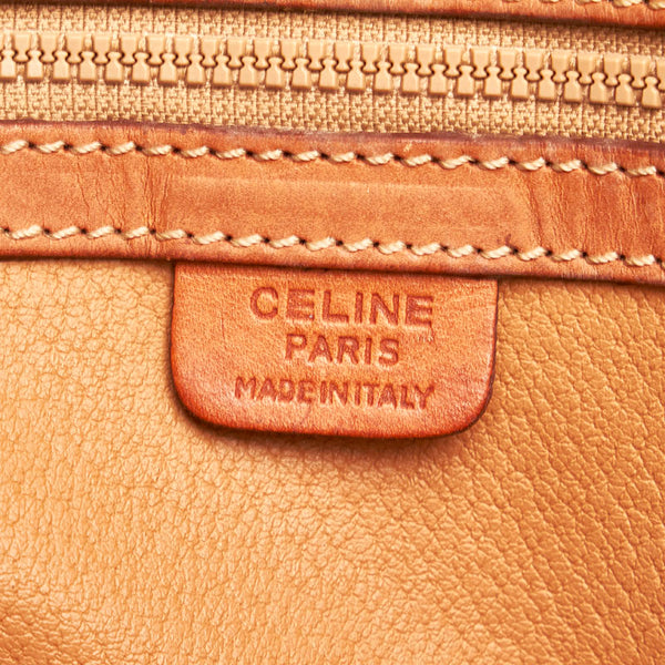 セリーヌ マカダム ハンドバッグ ブラウン PVC レザー レディース CELINE 【中古】