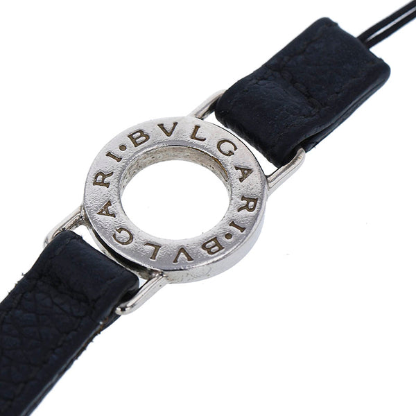 ブルガリ ストラップ ブラック シルバー レザー メタル レディース BVLGARI 【中古】